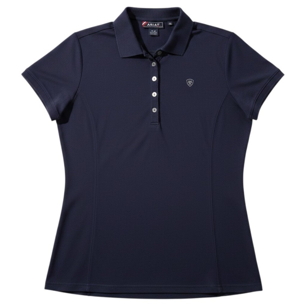 Ariat Prix Polo Women XL Navy Eclipse Blue Short Sleeve Equestrian Horse Riding